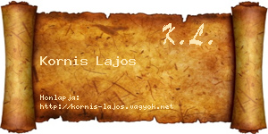 Kornis Lajos névjegykártya